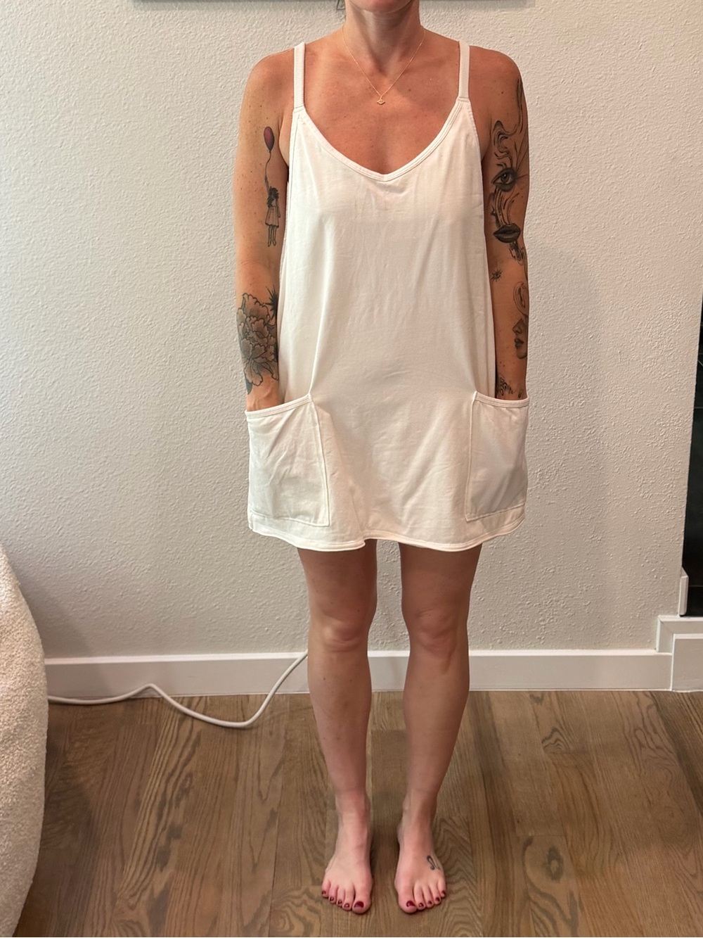 Free People Women's White Dress with Pockets + Shorts (XS) worn once